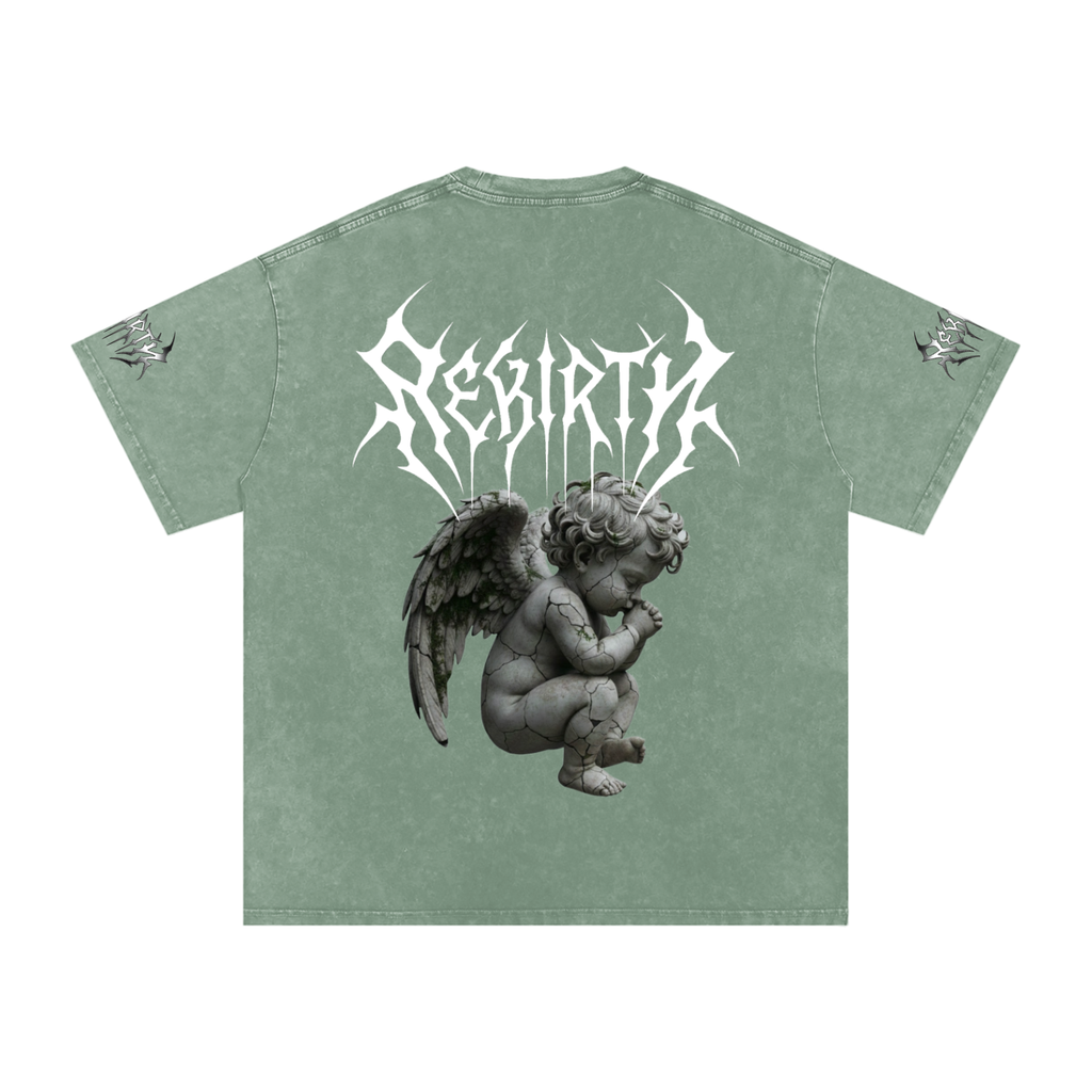 Snow Washed Oversized Cotton T-Shirt