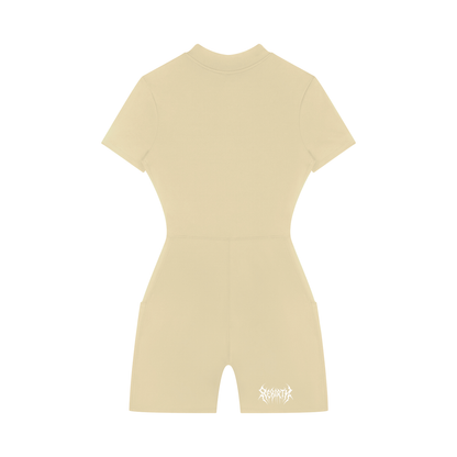 Women's Quarter-Zip Short Sleeve Romper