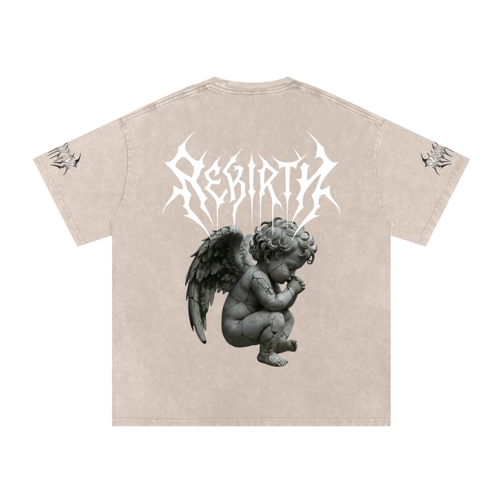 Snow Washed Oversized Cotton T-Shirt