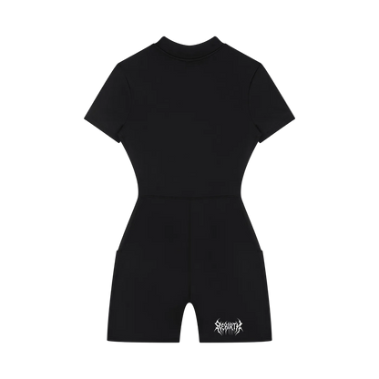 Women's Quarter-Zip Short Sleeve Romper