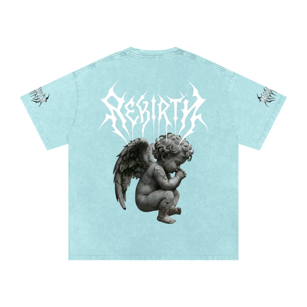 Snow Washed Oversized Cotton T-Shirt