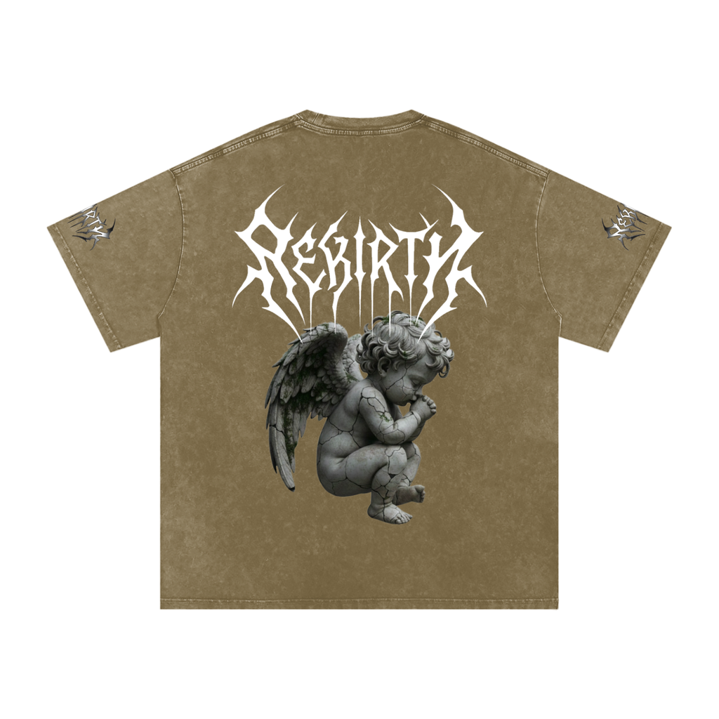 Snow Washed Oversized Cotton T-Shirt