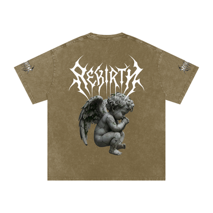 Snow Washed Oversized Cotton T-Shirt