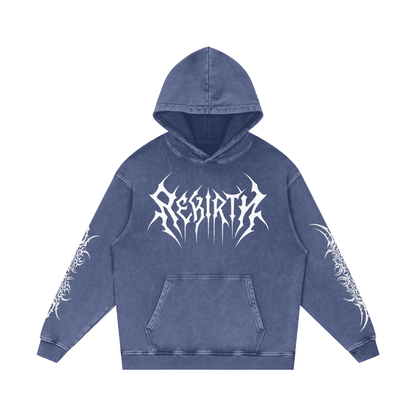 Snow Washed Loose Cotton Hoodie