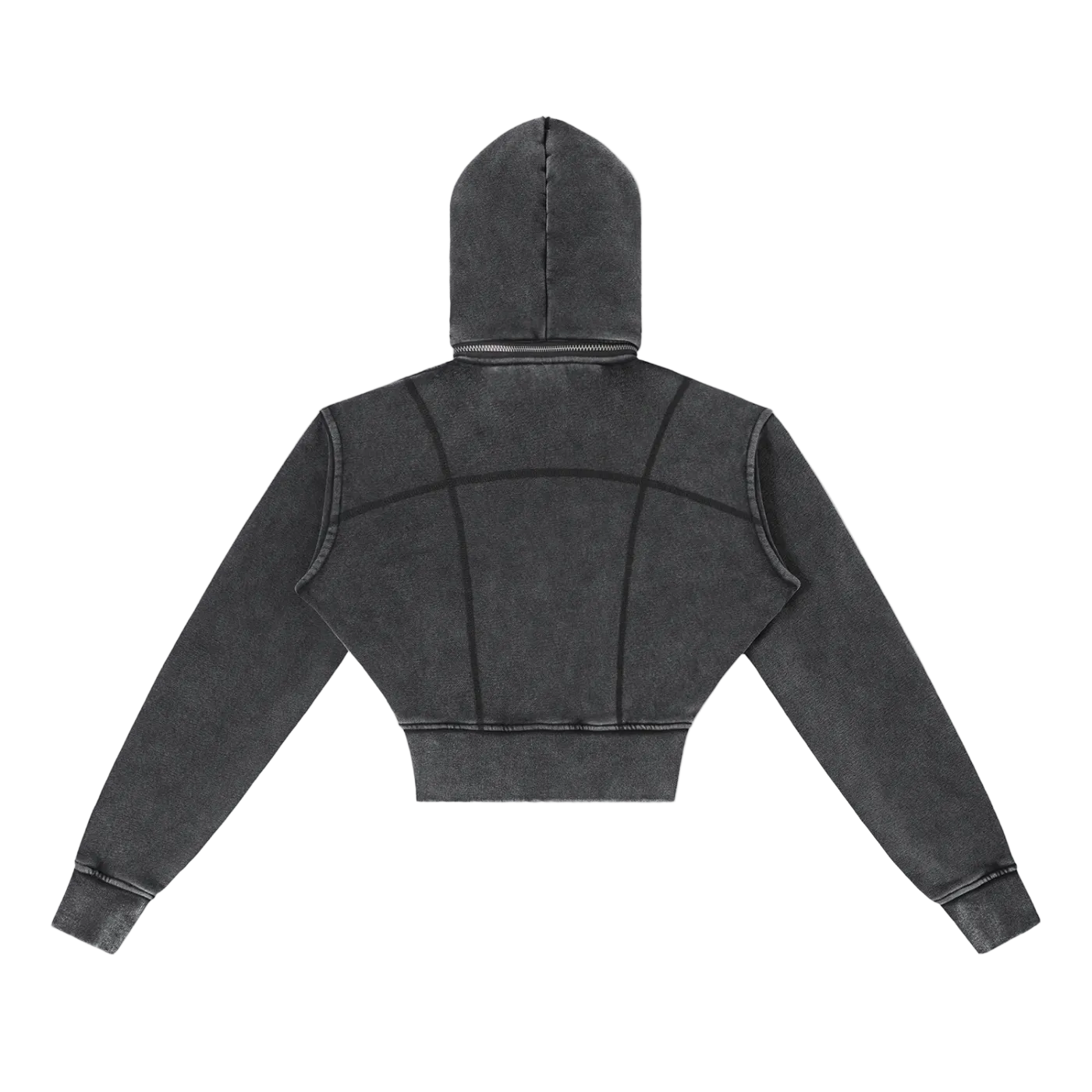 Vintage Washed Cropped Fleece Hoodie