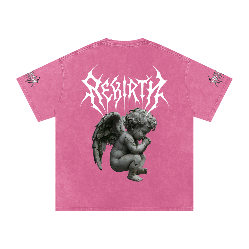 Snow Washed Oversized Cotton T-Shirt