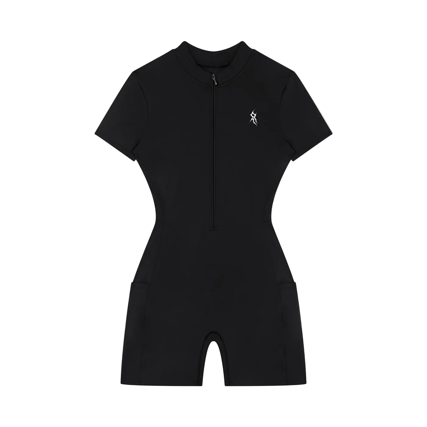 Women's Quarter-Zip Short Sleeve Romper