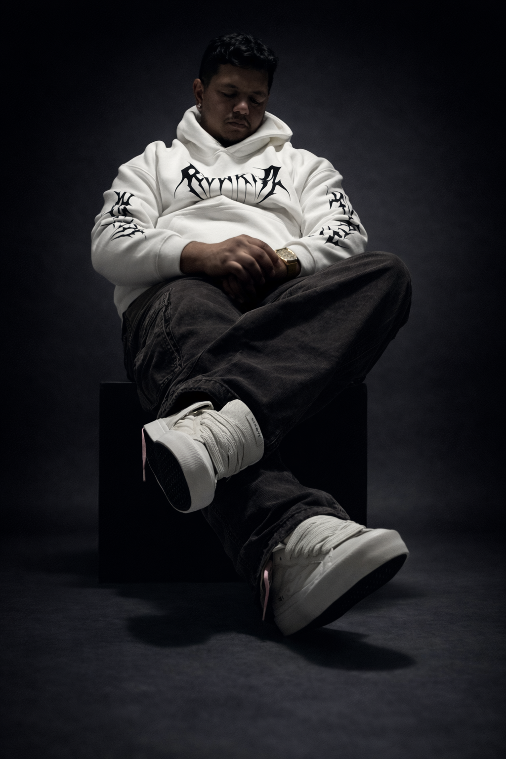 White Oversize Fleeced Hoodie