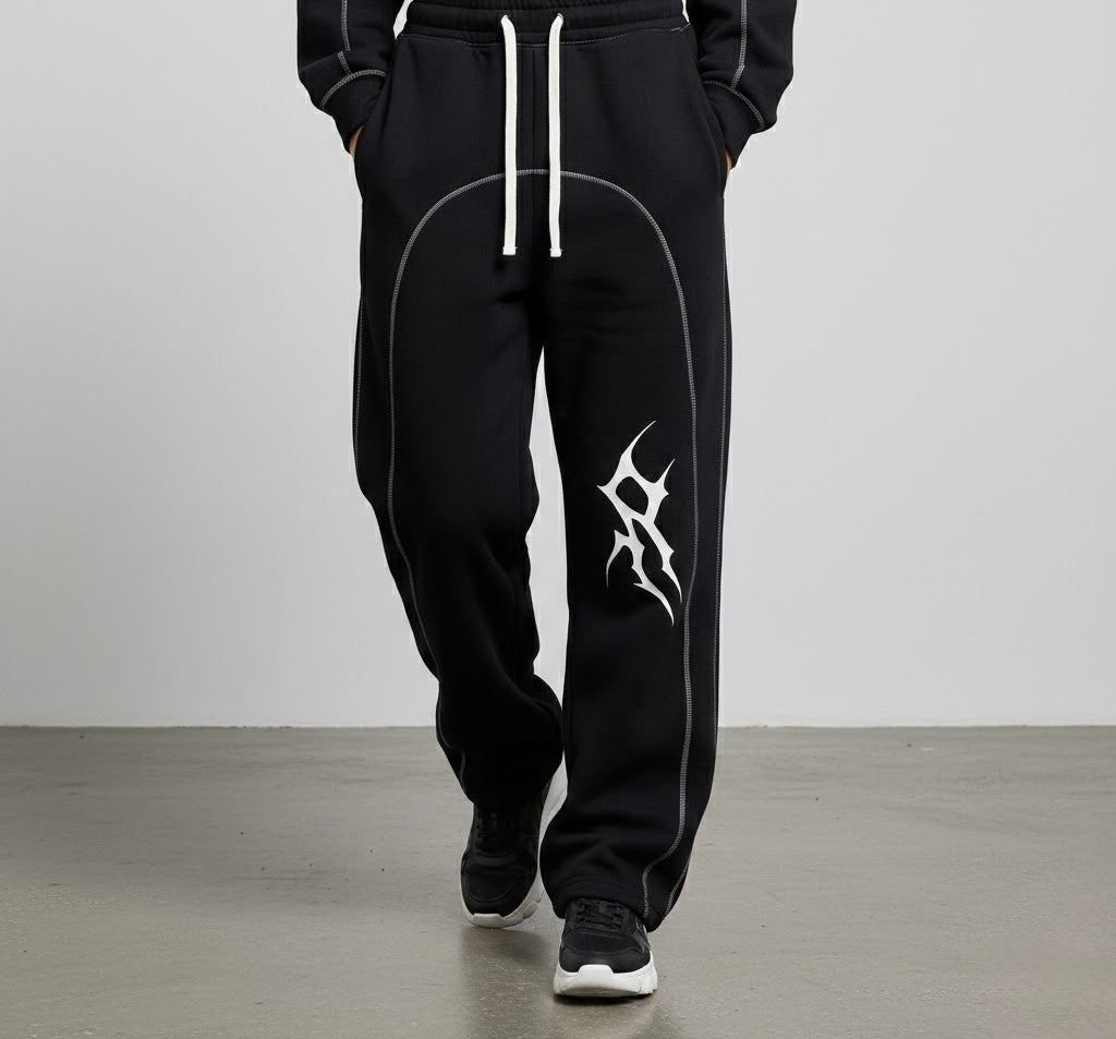 Contrast-Stitched Fleece Sweatpants