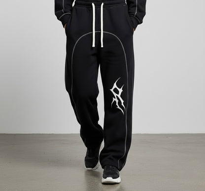 Contrast-Stitched Fleece Sweatpants