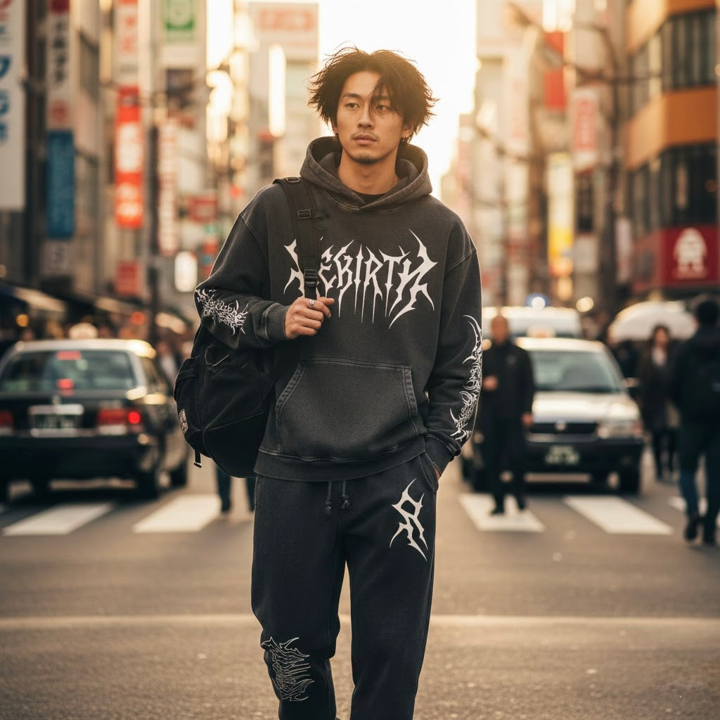 Snow Washed Loose Cotton Hoodie