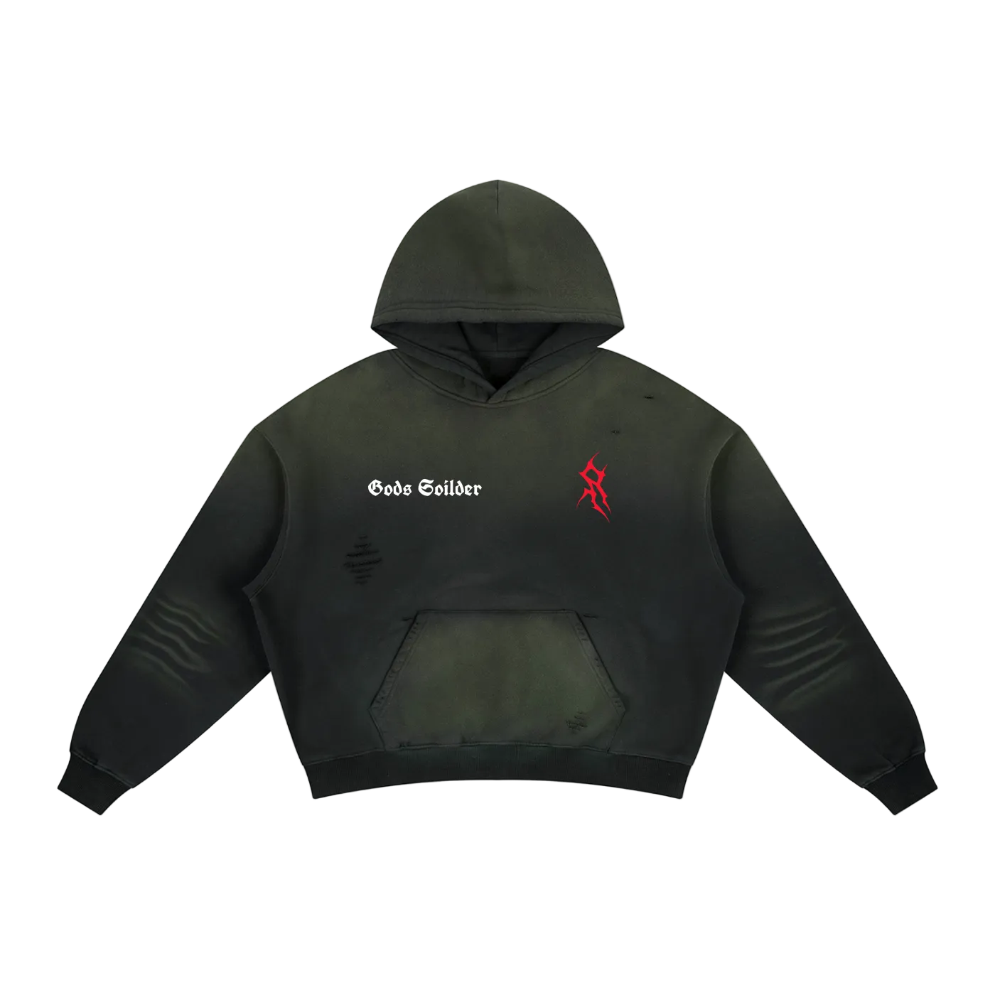 Frayed Sunfade Boxy Fleece Hoodie