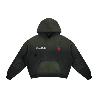 Frayed Sunfade Boxy Fleece Hoodie