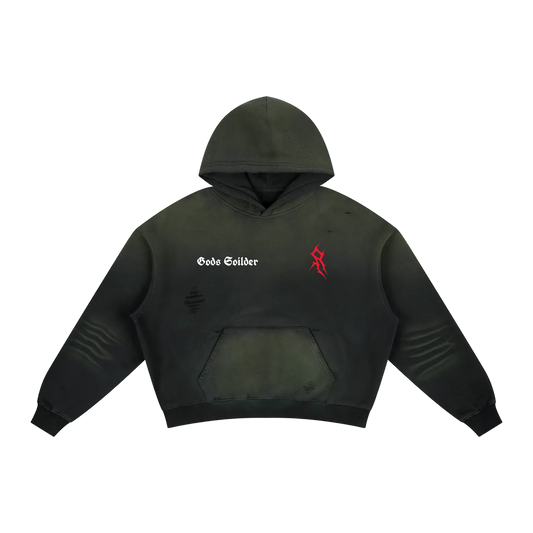 Frayed Sunfade Boxy Fleece Hoodie