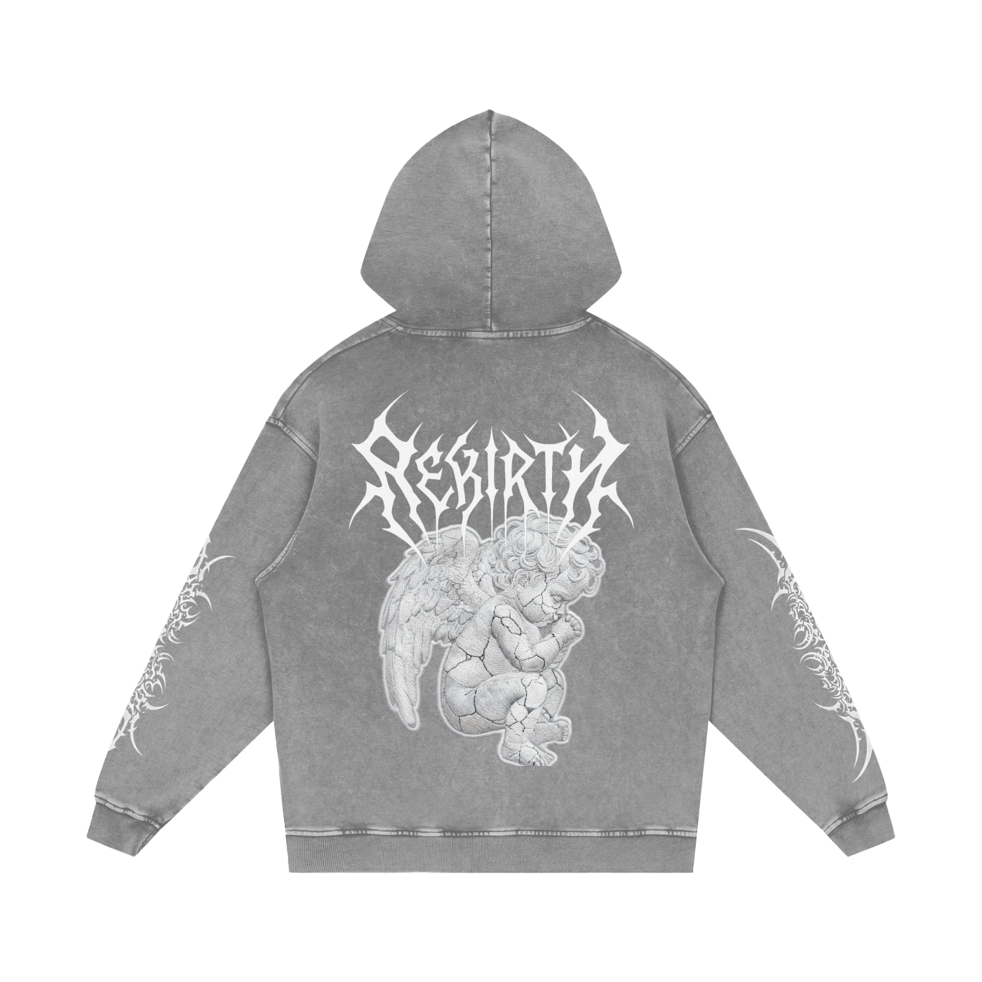 Snow Washed Loose Cotton Hoodie