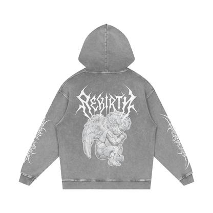 Snow Washed Loose Cotton Hoodie