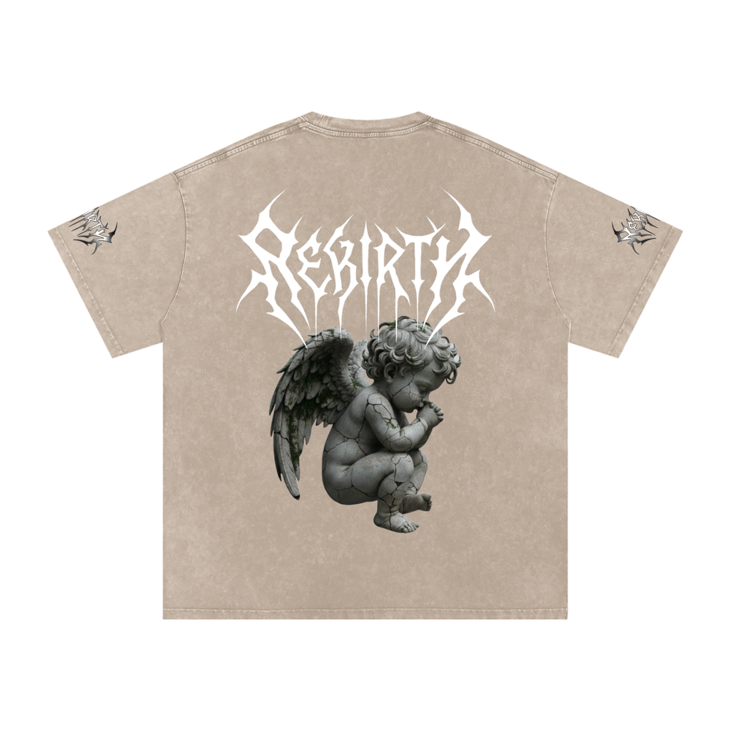 Snow Washed Oversized Cotton T-Shirt