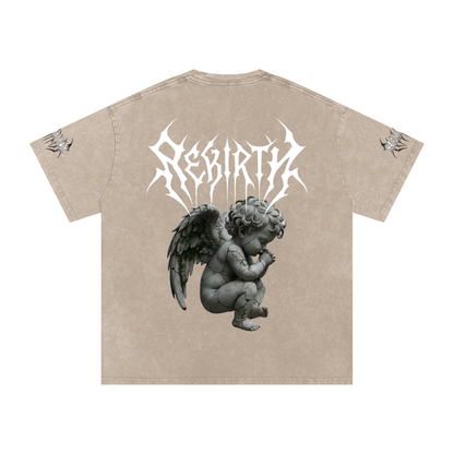Snow Washed Oversized Cotton T-Shirt