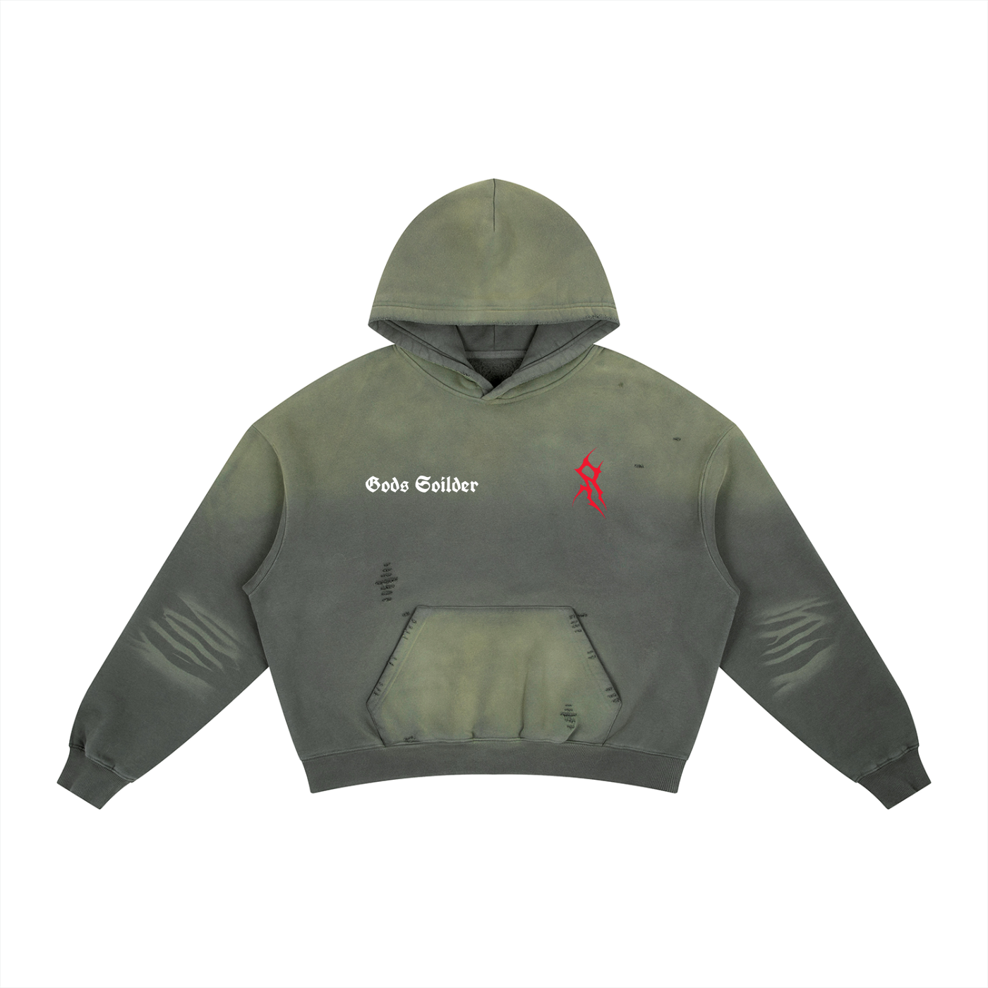 Frayed Sunfade Boxy Fleece Hoodie