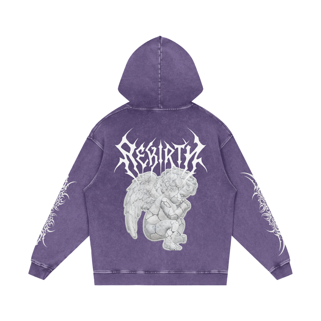 Snow Washed Loose Cotton Hoodie