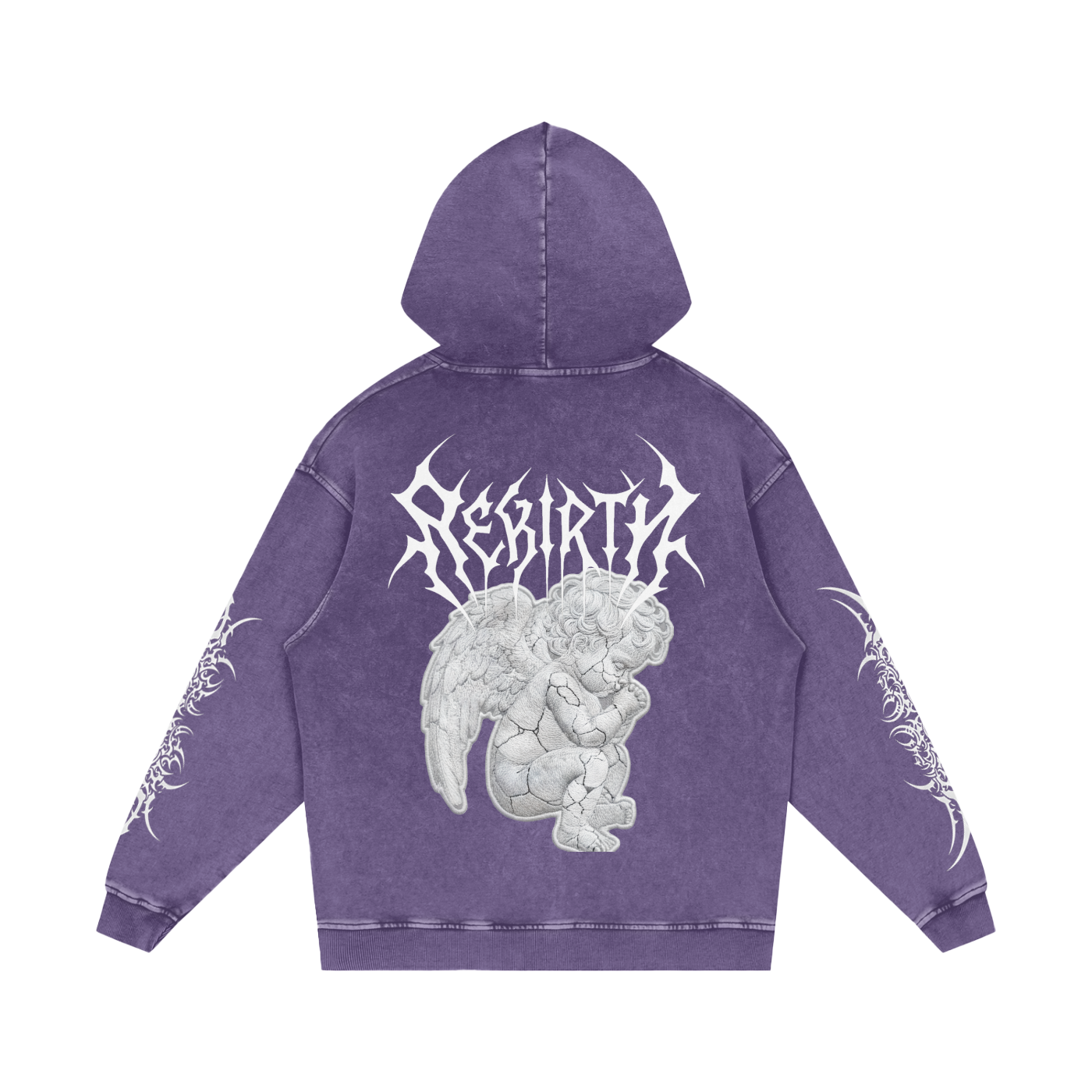 Snow Washed Loose Cotton Hoodie