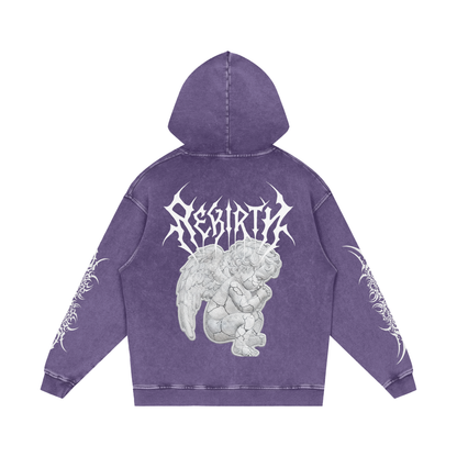 Snow Washed Loose Cotton Hoodie