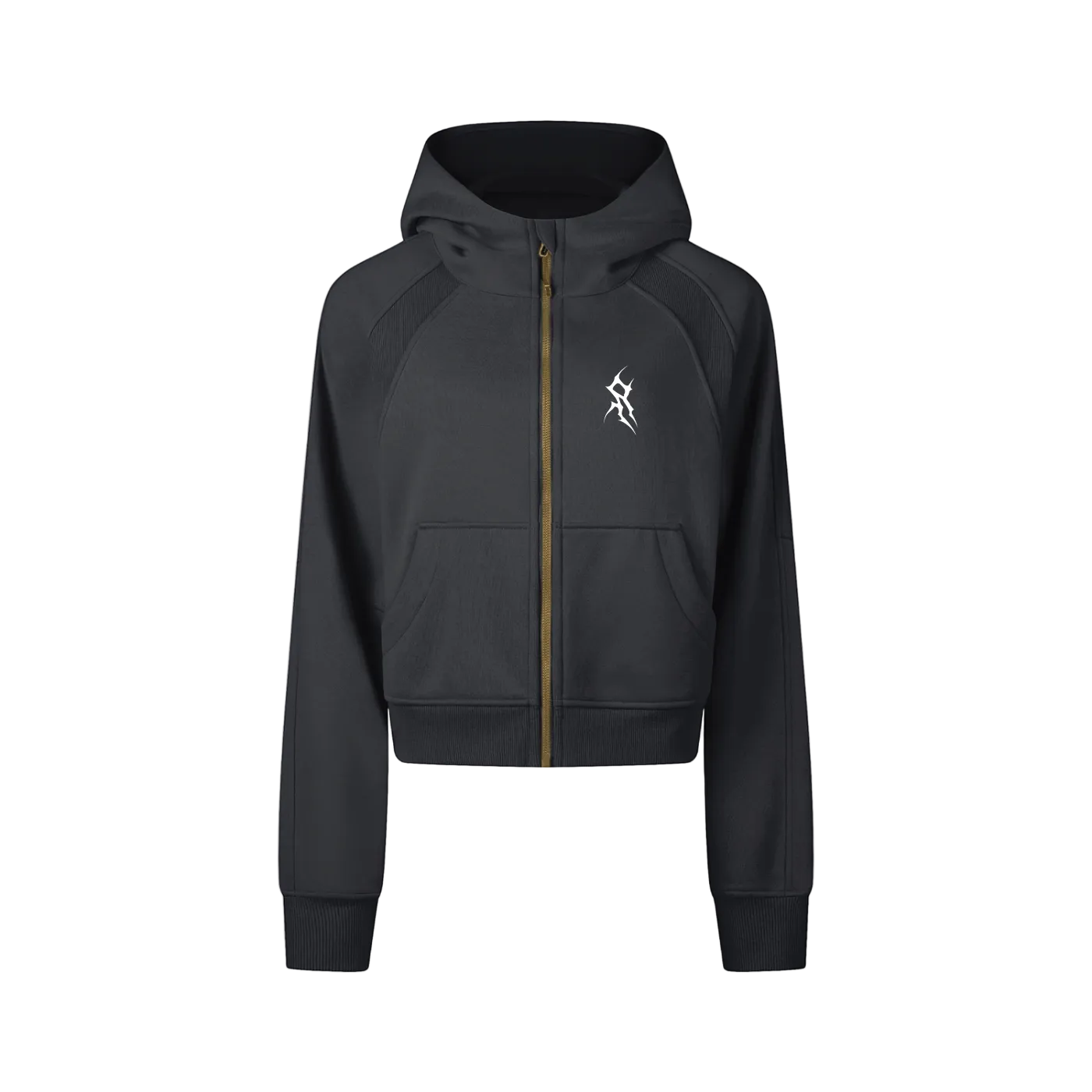 Cropped Zip-Through Hoodie