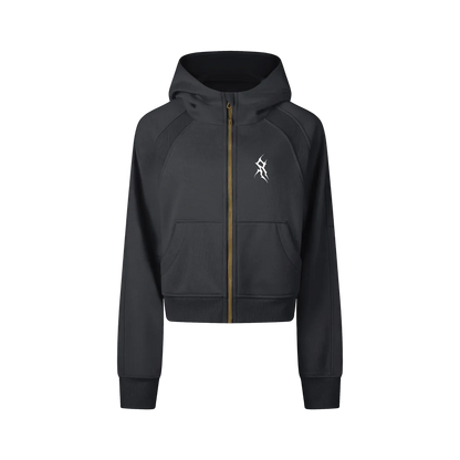 Cropped Zip-Through Hoodie