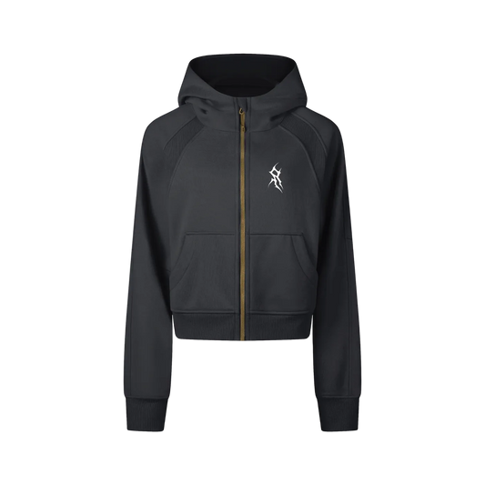 Cropped Zip-Through Hoodie