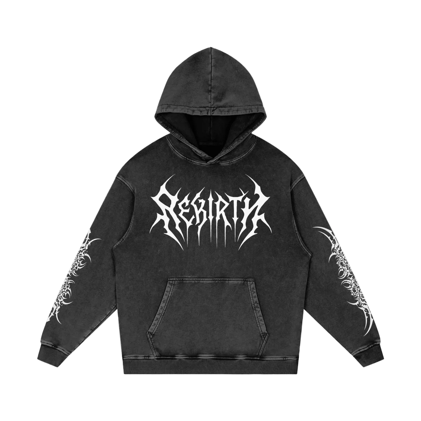 Snow Washed Loose Cotton Hoodie