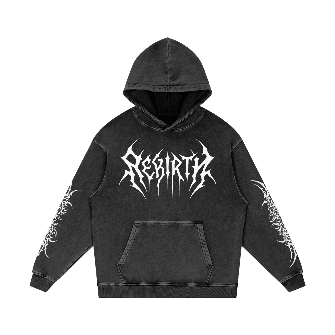 Snow Washed Loose Cotton Hoodie