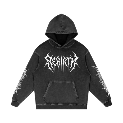 Snow Washed Loose Cotton Hoodie