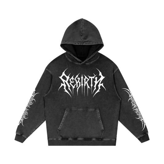 Snow Washed Loose Cotton Hoodie