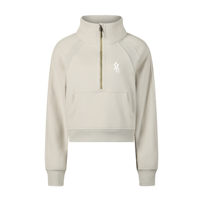 Cropped Half-Zip Sweatshirt