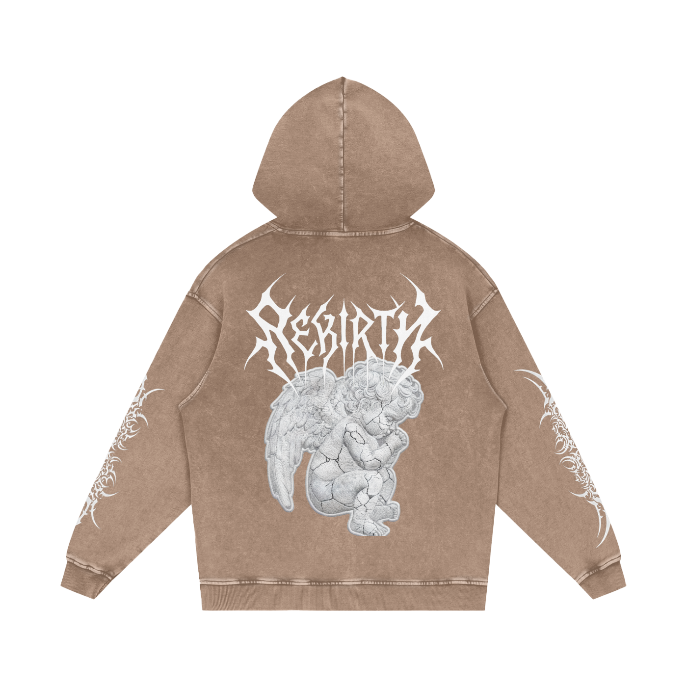 Snow Washed Loose Cotton Hoodie