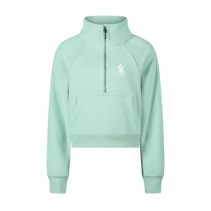 Cropped Half-Zip Sweatshirt
