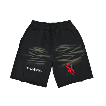 Vintage Washed Tiger Stripes Short Pants