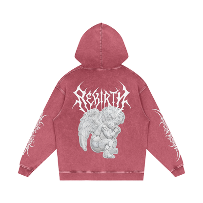 Snow Washed Loose Cotton Hoodie