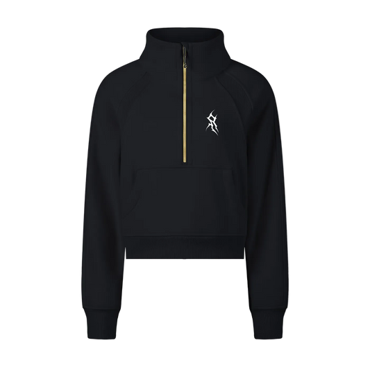 Cropped Half-Zip Sweatshirt