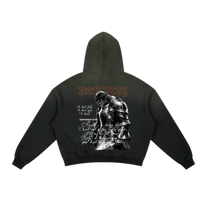 Frayed Sunfade Boxy Fleece Hoodie